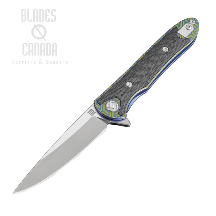 Artisan Cutlery Shark Flipper Folding Knife, S35VN, Titanium/CF, 1707GBU02
