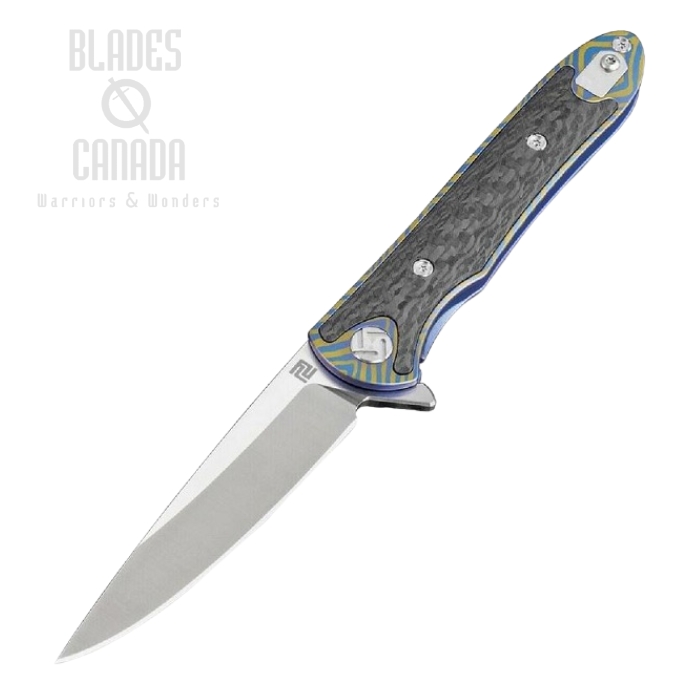 Artisan Cutlery Shark Flipper Framelock Knife, S35VN, Titanium/CF, 1707GBU03