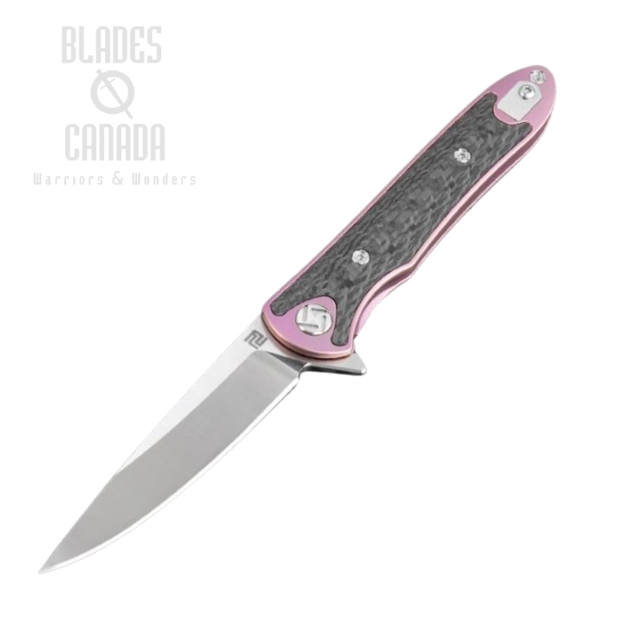 Artisan Cutlery Mini Shark Flipper Framelock Knife, S35VN, Titanium/CF, 1707GSRE