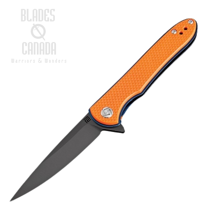 Artisan Cutlery Shark Flipper Folding Knife, D2, G10 Orange, 1707P-BOE