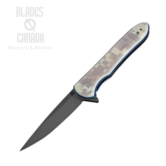 Artisan Cutlery Shark Flipper Folding Knife, D2, G10 Camo, 1707PSB-CGF