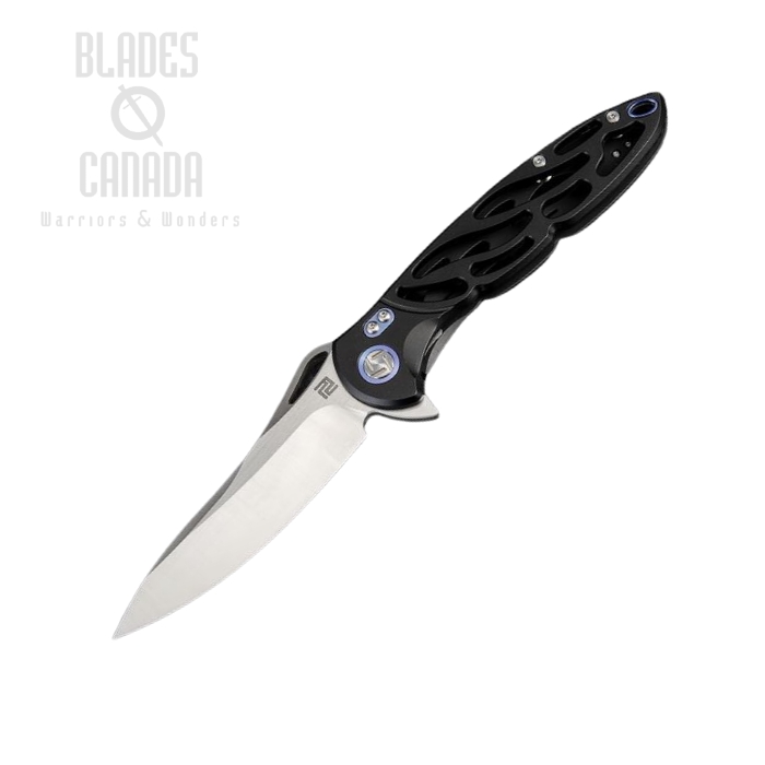 Artisan Cutlery Dragonfly Flipper Framelock Knife, M390, Titanium Black, 1801GBKM