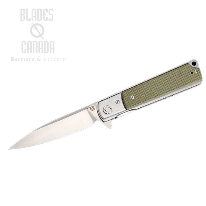 Artisan Cutlery Classic Flipper Folding Knife, D2, G10 Green, 1802P-GNF
