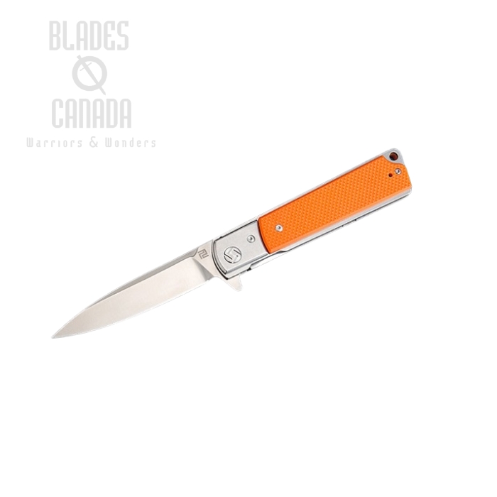 Artisan Cutlery Classic Flipper Folding Knife, D2, G10 Orange, 1802POEF