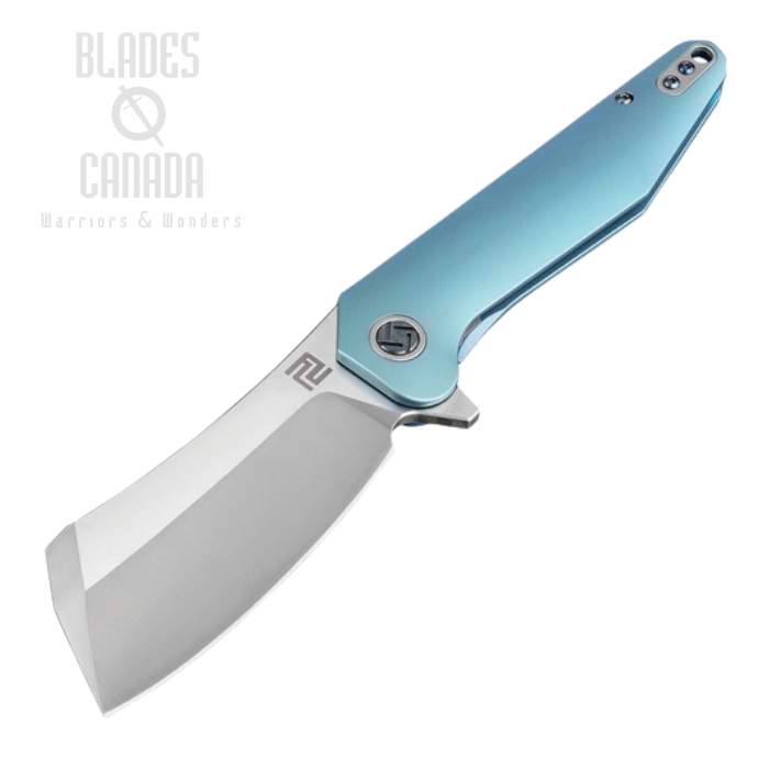 Artisan Cutlery Osprey Flipper Framelock Knife, S35VN Satin, Titanium Green, 1803GGNS