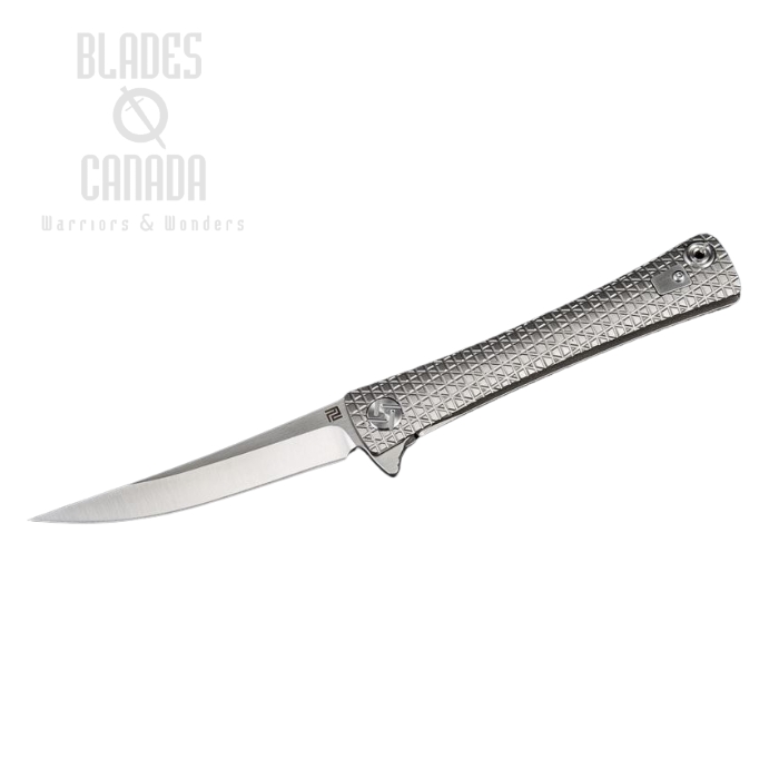 Artisan Cutlery Waistline Flipper Folding Knife, S35VN, Titanium Grey, 1805G-GYS