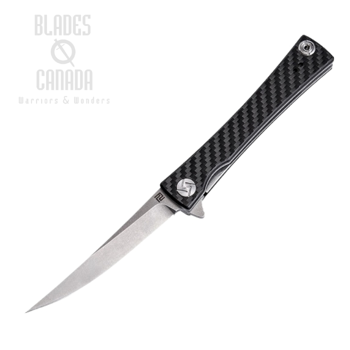 Artisan Cutlery Waistline Flipper Folding Knife, D2, Carbon Fiber, 1805P-CF