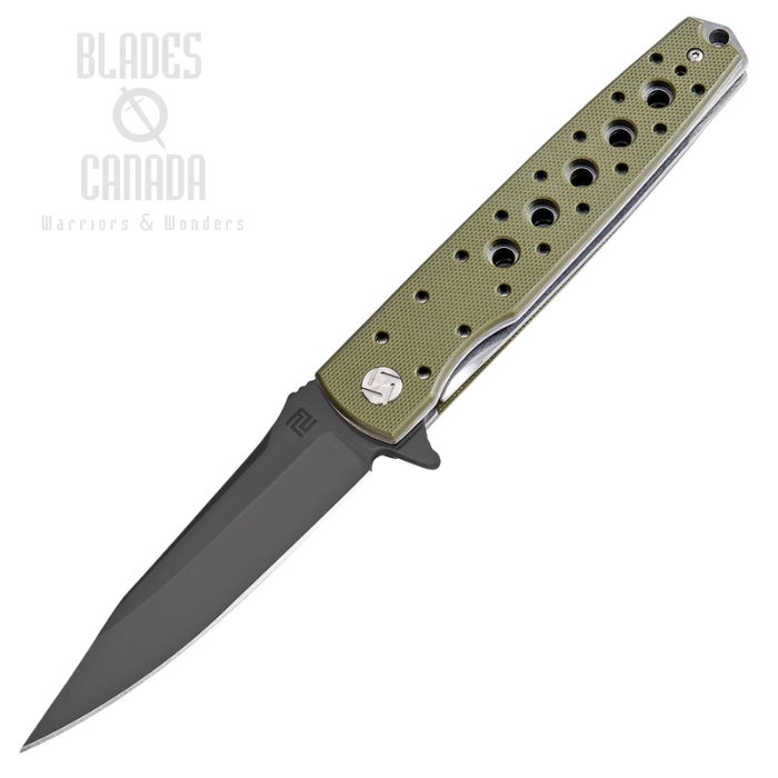 Artisan Cutlery Virginia Flipper Folding Knife, D2, G10 Green, 1807PB-GNF