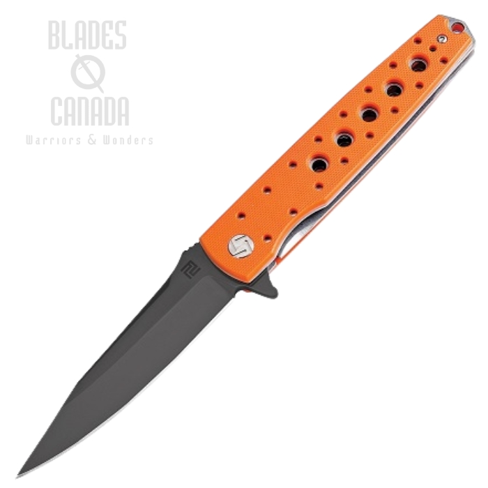 Artisan Cutlery Virginia Flipper Folding Knife, D2, G10 Orange, 1807PB-OEF