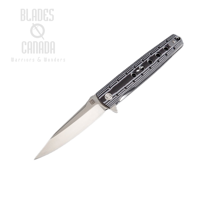 Artisan Cutlery Virginia Flipper Folding Knife, D2, G10 Black/White, 1807P-BW