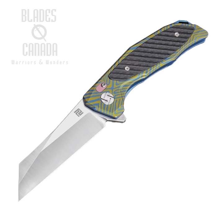 Artisan Cutlery Falcon Flipper Framelock Knife, S35VN, Titanium, 1809G-BU03