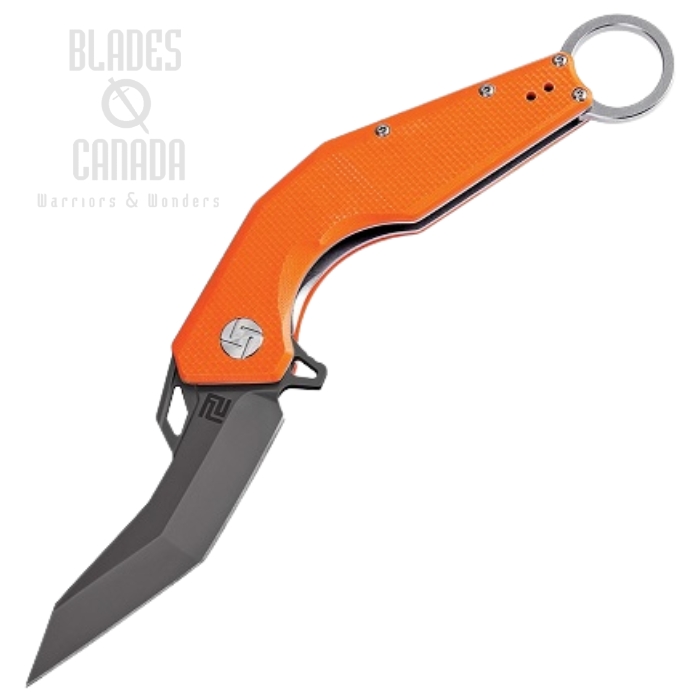 Artisan Cutlery Cobra Flipper Folding Knife, D2, G10 Orange, 1811PBOEF