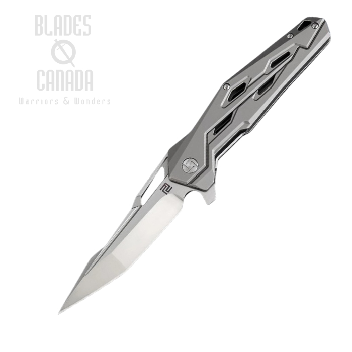 Artisan Cutlery Bombardier Flipper Folding Knife, S35VN Satin, Titanium Grey, 1812G-GYS