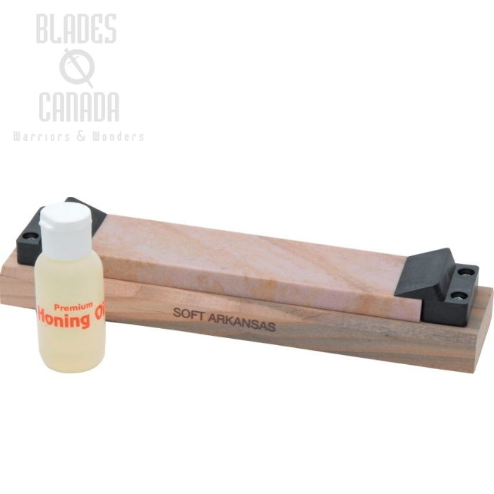 Arkansas AC42 Whetstone Soft w/ Mounted Angle Guide (image for) Arkansas AC42 Whetstone Soft w/ Mounted Angle Guide
