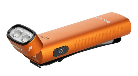 Olight Arkflex Adjustable Right Angle Flashlight, Orange - 1,000 Lumens