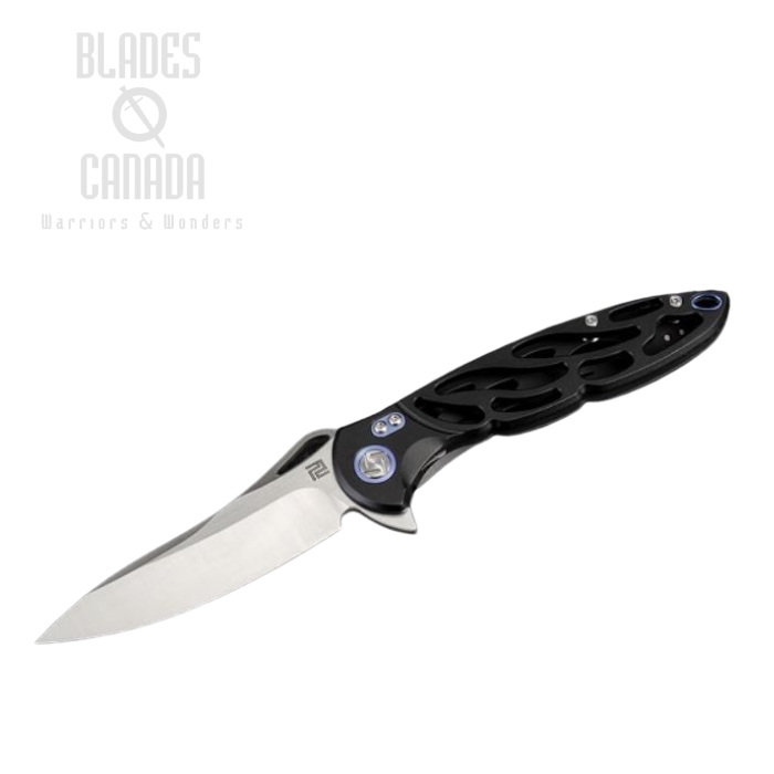 Artisan Cutlery Hoverwing Flipper Framelock Knife, S35VN, Titanium Black, 1801GBKS