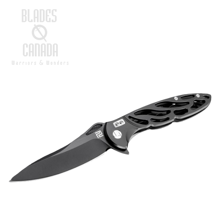 Artisan Cutlery Dragonfly Flipper Framelock Knife, D2, Stainless Black, 1801PBK