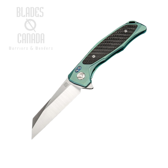 Artisan Cutlery Megahawk Flipper Framelock Knife, S35VN, Titanium/CF, 1809G-GNS