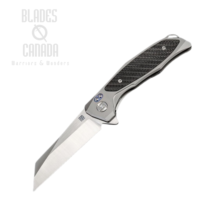 Artisan Cutlery Falcon Flipper Framelock Knife, S35VN, Titanium/CF, 1809G-GYS