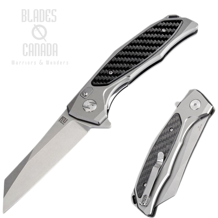Artisan Cutlery Megahaw Flipper Folding Knife, D2, Aluminum/CF, 1809P-GCF