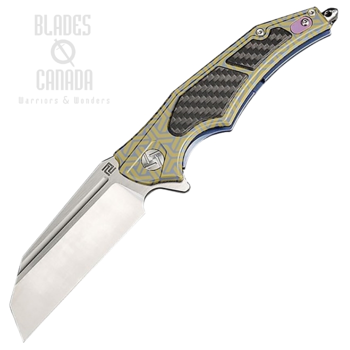 Artisan Cutlery Apache Nomad Flipper Framelock Knife, S35VN, Titanium/CF, 1813G-BU02