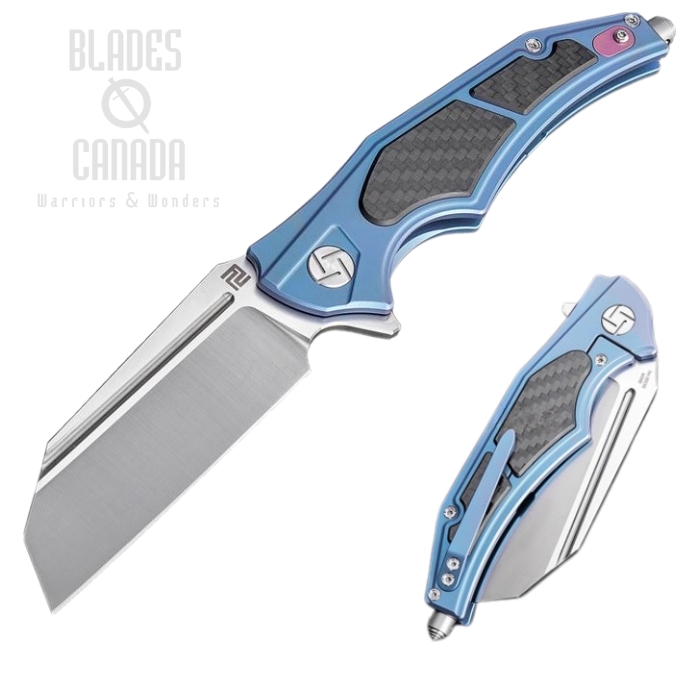 Artisan Cutlery Apache Nomad Flipper Framelock Knife, M390, Titanium/CF, 1813G-BUM