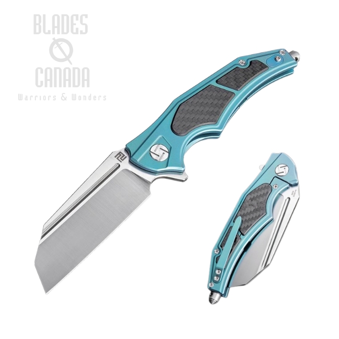 Artisan Cutlery Apache Nomad Flipper Framelock Knife, S35VN, Titanium/CF, 1813G-GNS