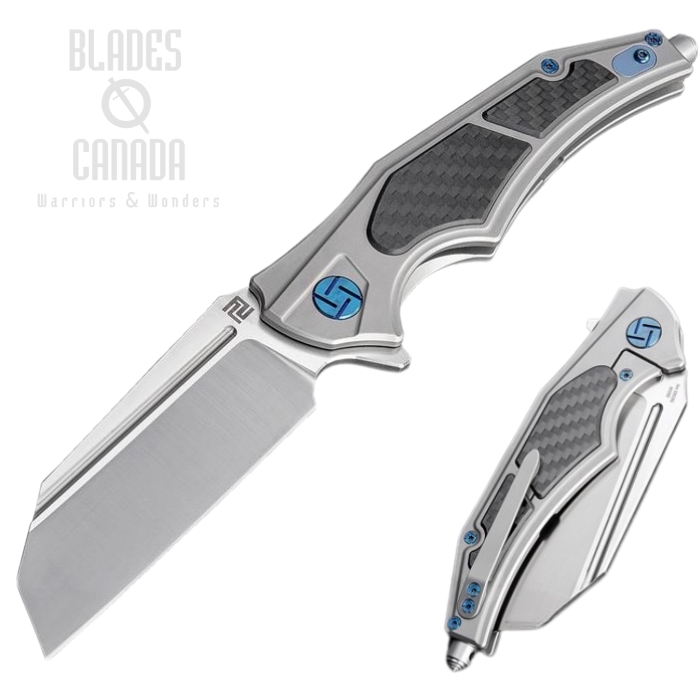 Artisan Cutlery Apache Nomad Flipper Framelock Knife, M390, Titanium/CF, 1813G-GYM
