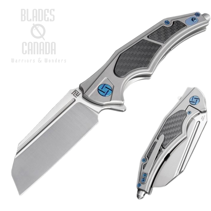 Artisan Cutlery Apache Nomad Flipper Framelock Knife, S35VN, Titanium/CF, 1813G-GYS