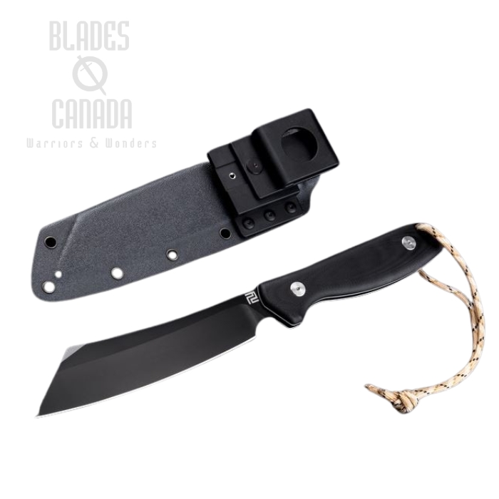 Artisan Cutlery Tomahawk Fixed Blade Knife, D2, G10 Black w/White Liner, 1815B-BGC