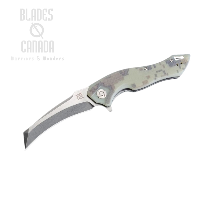Artisan Cutlery Eagle Flipper Folding Knife, D2, G10 Camo, 1816PCGF