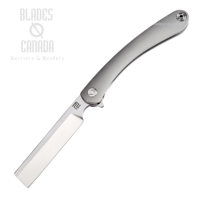 Artisan Cutlery Flipper Framelock Knife, S35VN Satin, Titanium, 1817G-GYS