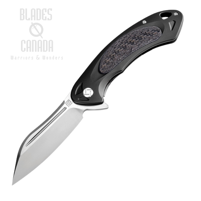 Artisan Cutlery Eterno Flipper Framelock Knife, M390, Titanium Black/CF, 1818GBKM
