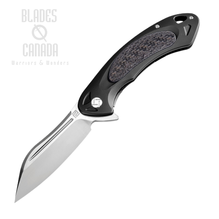 Artisan Cutlery Eterno Flipper Framelock Knife, S35VN, Tiitanium Black/CF, 1818GBKS