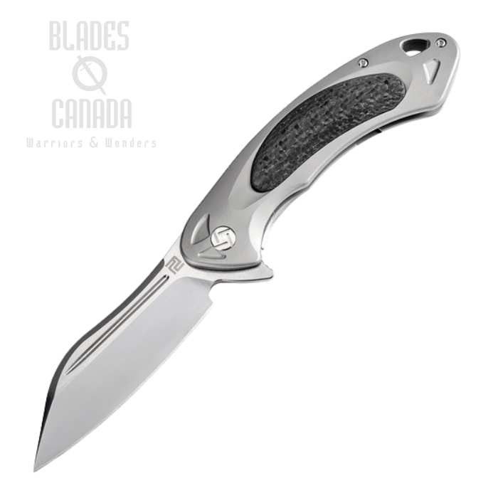 Artisan Cutlery Eterno Flipper Framelock Knife, S35VN, Titanium/CF, 1818GGYS