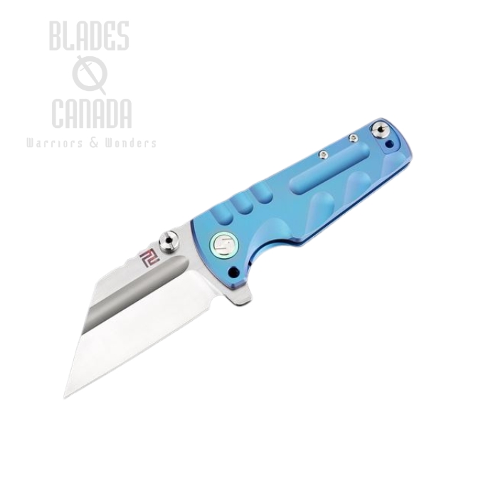 Artisan Cutlery Proponent Flipper Framelock Knife, S35VN, Titanium Blue, 1820G-BUS