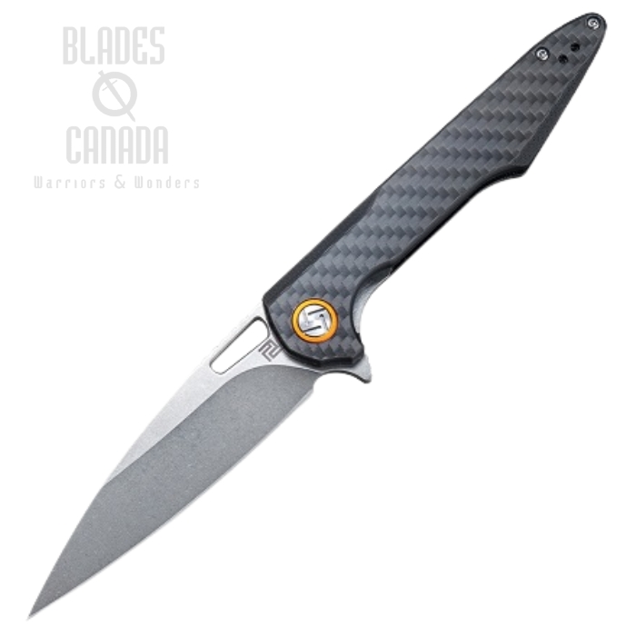Artisan Cutlery Mini Archaeo Flipper Folding Knife, D2, Carbon Fiber, 1821PSCF