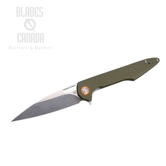 Artisan Cutlery Mini Archaeo Flipper Folding Knife, D2, G10 Green, 1821PS-GNF