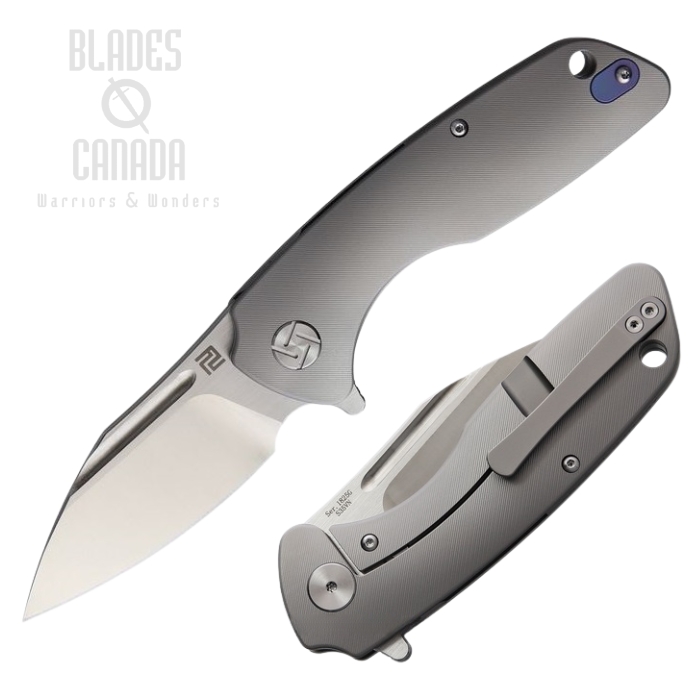 Artisan Cutlery Wren Flipper Framelock Knife, S35VN, Titanium Grey, 1825GGYS