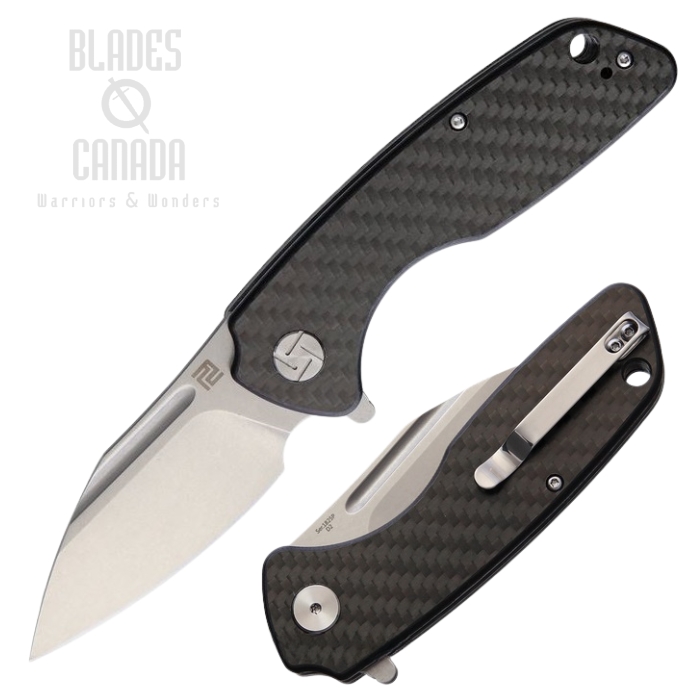 Artisan Cutlery Wren Flipper Folding Knife, D2, Carbon Fiber, 1825PCF