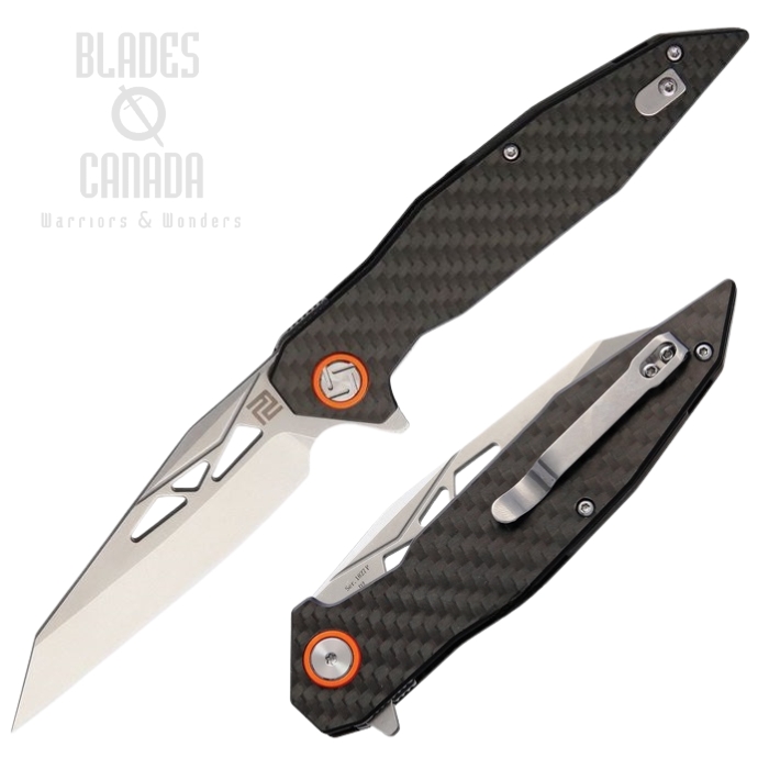 Artisan Cutlery Cygnus Flipper Folding Knife, D2, Carbon Fiber, 1827P-CF