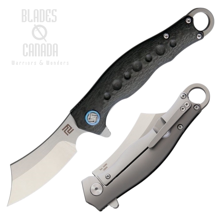 Artisan Cutlery Corsair Flipper Framelock Knife, S35VN, Titanium/CF, 1828GGYS