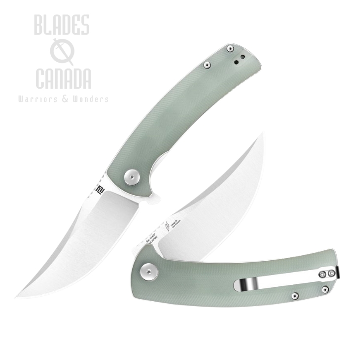 Artisan Cutlery Arroyo Flipper Folding Knife, AR-RPM9, G10 Jade, 1845P-NTG