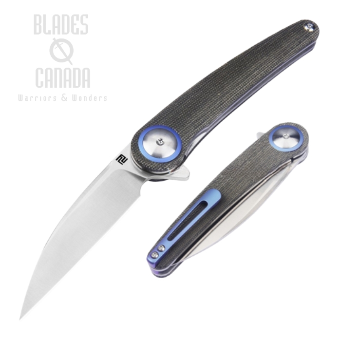Artisan Cutlery Cazador Flipper Folding Knife, AR-RPM9 Steel, Micarta OD, 1848P-ODG