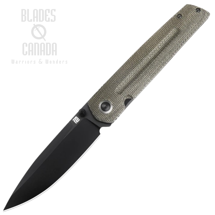 Artisan Cutlery Sirius Folding Knife, S35VN Satin, Micarta OD Green, 1849P-BODG