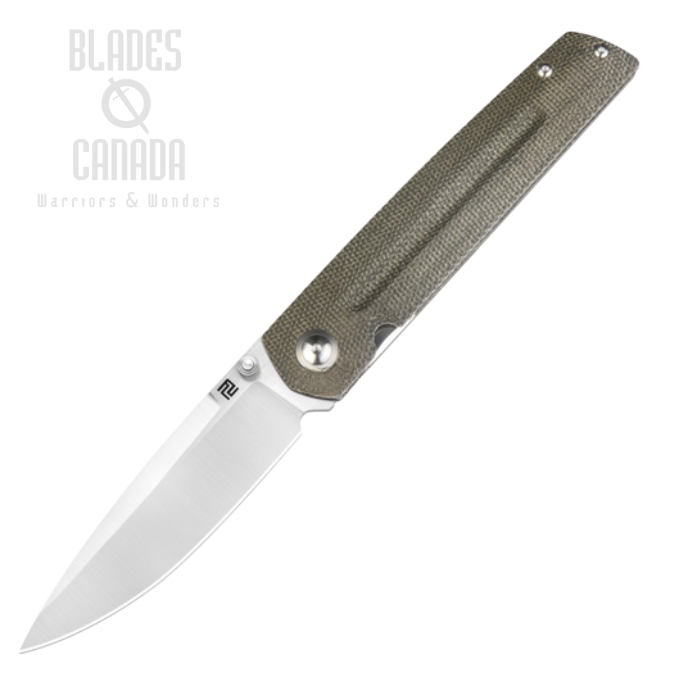 Artisan Cutlery Sirius Flipper Folding Knife, CPM S35VN, Micarta OD, 1849P-ODG