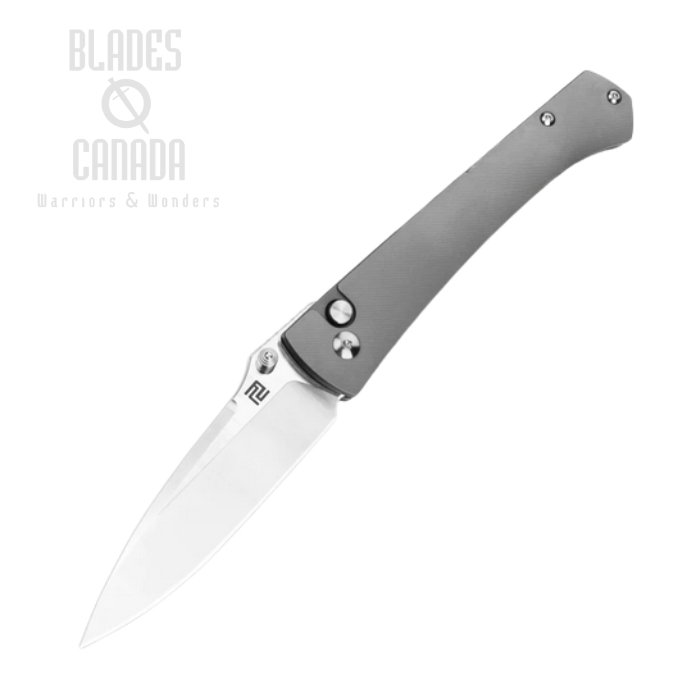 Artisan Cutlery Andromeda Button Lock Folding Knife, S35VN, Titanium, 1856G-GY