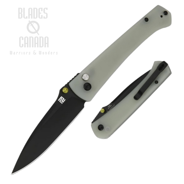 Artisan Cutlery Andromeda Button Lock Folding Knife, AR-RPM9 Black, G10 Jade, 1856P-BNTG