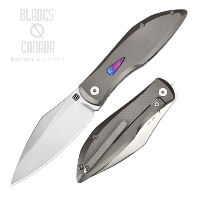 Artisan Cutlery Weyden Flipper Framelock Knife, S90V, Titanium, 1859G-GY