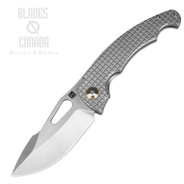 Artisan Cutlery Xcellerator Folding Knife, S90V, Titanium Frag, 1860G-GY
